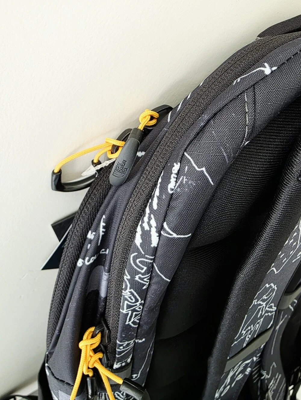 The North Face Borealis Anthracite Grey Backpack with Yellow Bungee Accents